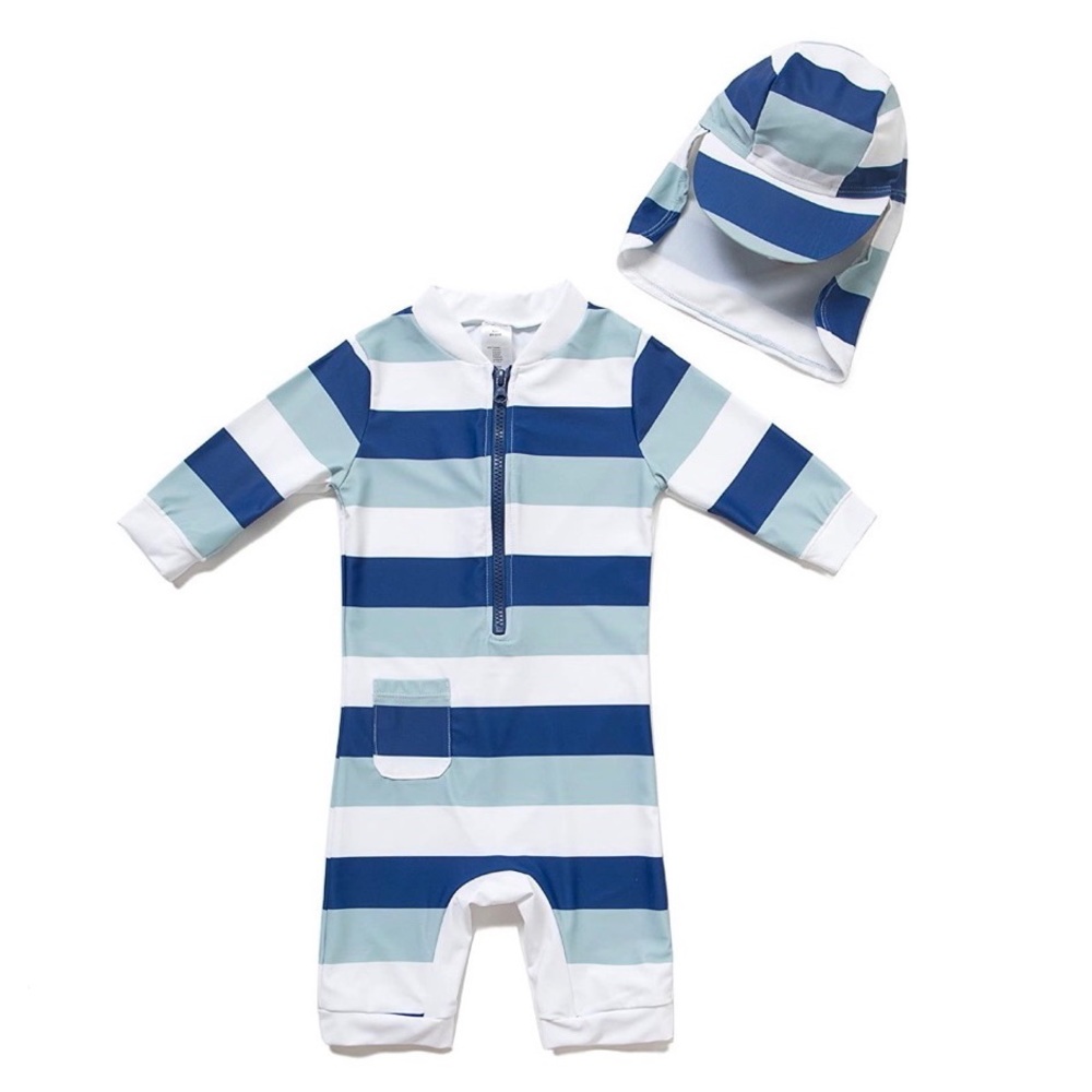 SOLD! 🟡Baby rashguard and hat swim set